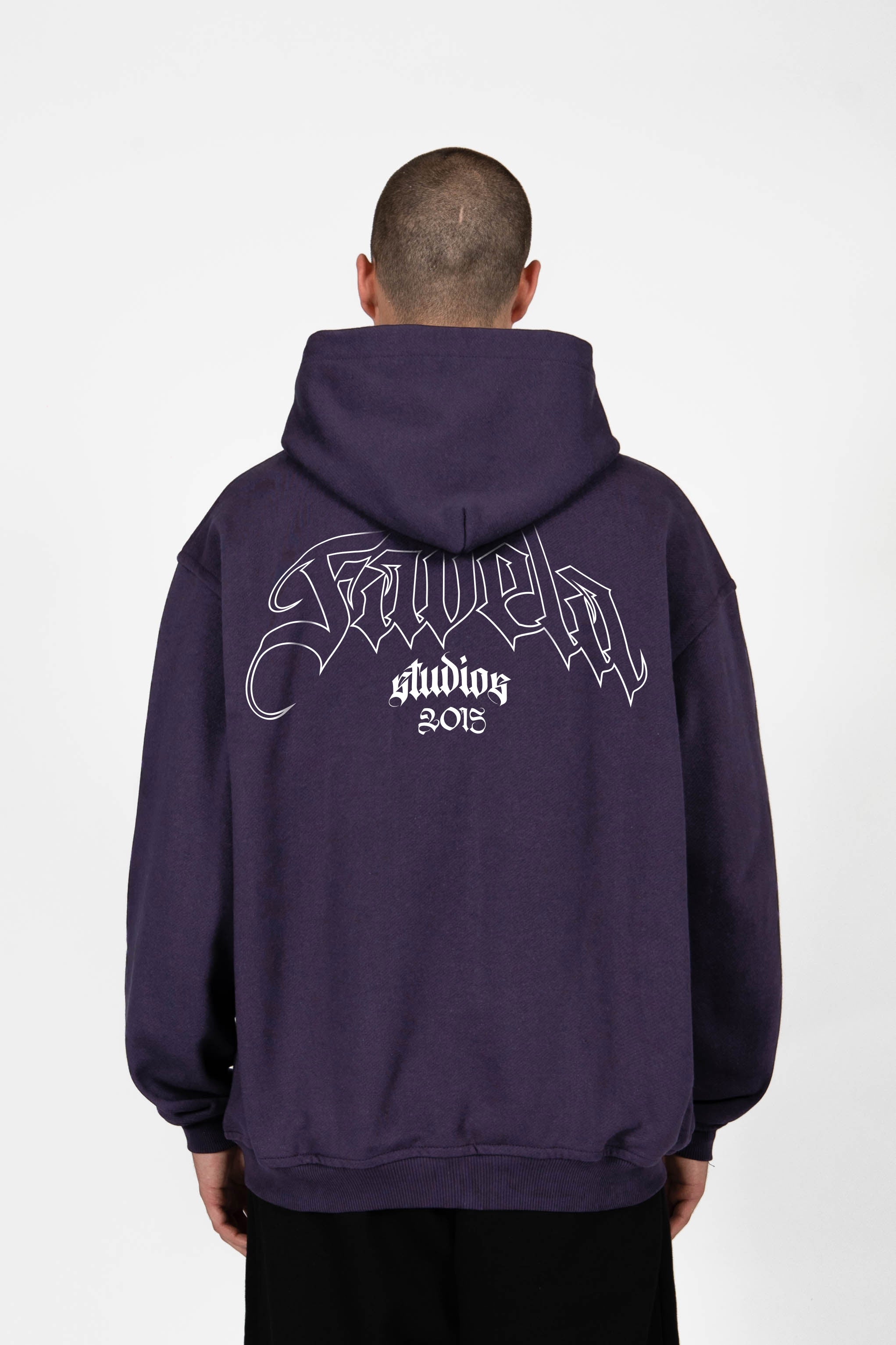 OUTLINE PLUM SNAP BUTTON HOODIE
