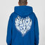 FLAMED HEART ROYAL BLUE SNAP BUTTON HOODIE