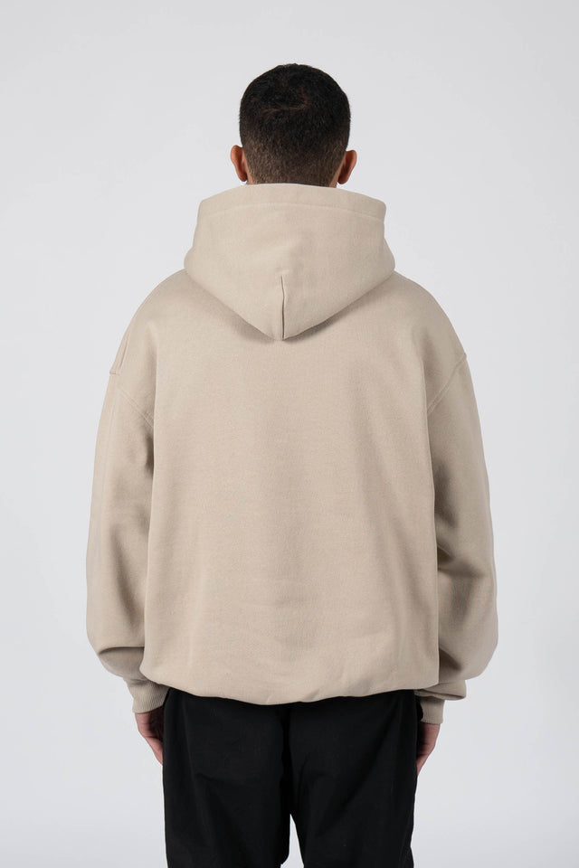 FAVELA UNIVERSITY TAUPE SNAP BUTTON HOODIE