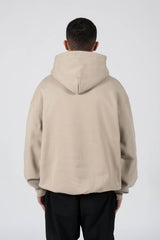 FAVELA UNIVERSITY TAUPE SNAP BUTTON HOODIE