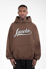 COLLEGE COFFEE BROWN SNAP BUTTON HOODIE