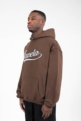 COLLEGE COFFEE BROWN SNAP BUTTON HOODIE