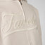 3D College Signature Logo on the Chest of an Oatmeal Coloured Frontzip Hoodie