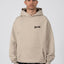 PROFIT OVER PEOPLE BLACK TAUPE SNAP BUTTON HOODIE