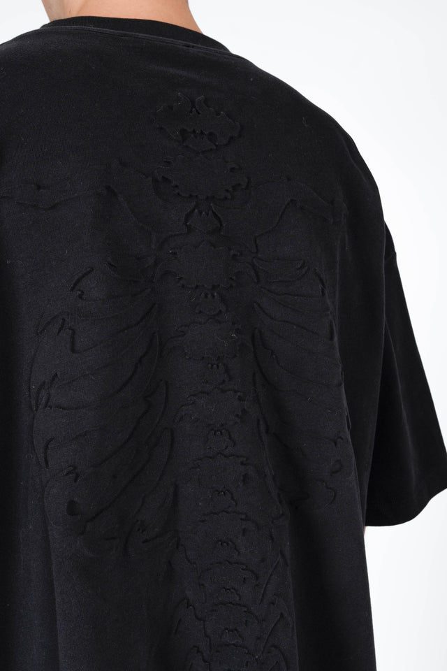 RIBCAGE PUNCHED TEE BLACK T-SHIRT