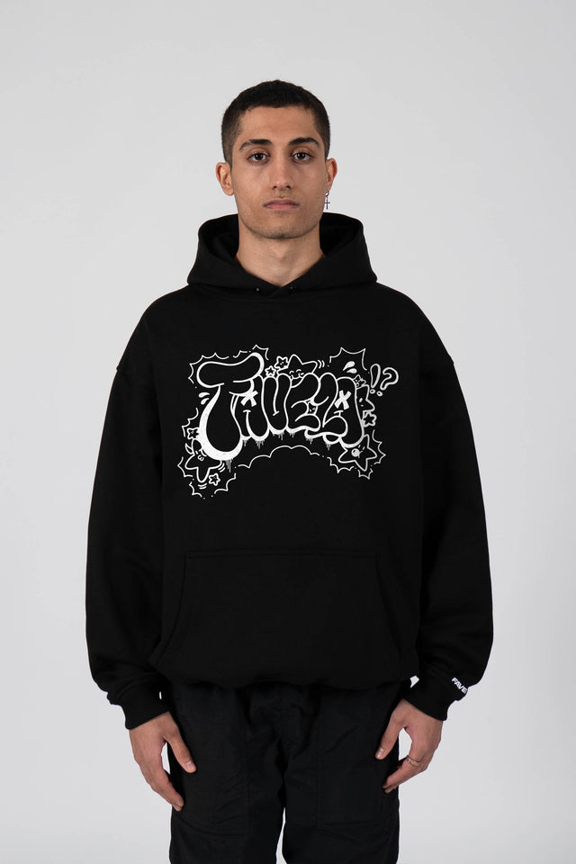 %STAR GRAFITTI BLACK HOODIE%