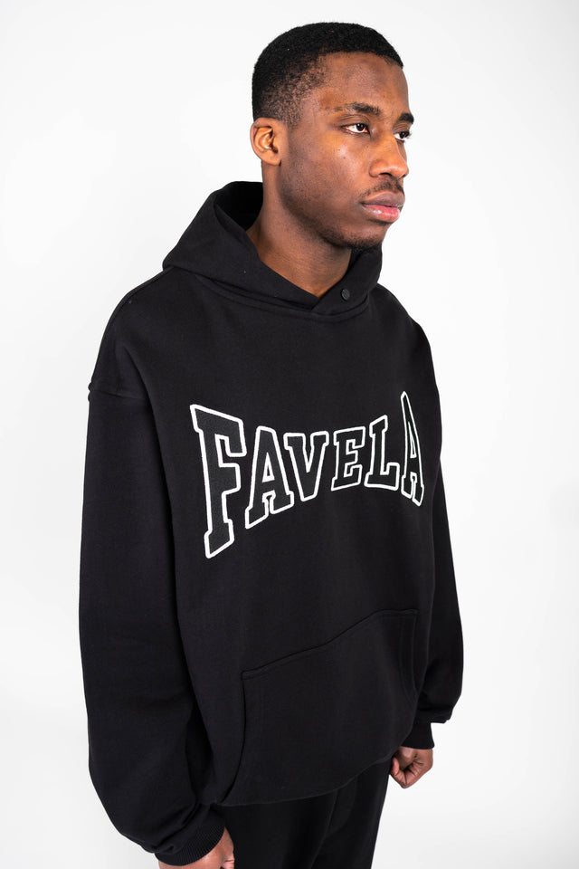 SCHOOL BLACK SNAP BUTTON HOODIE